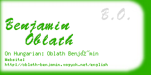 benjamin oblath business card